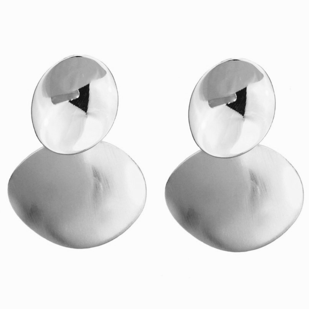 Drop Silver  Statement Earring